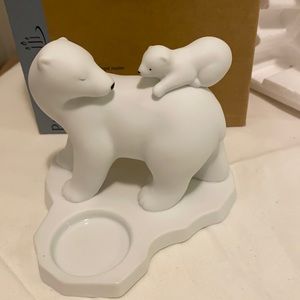 PartyLite Mothers Joy polar bear candle holder